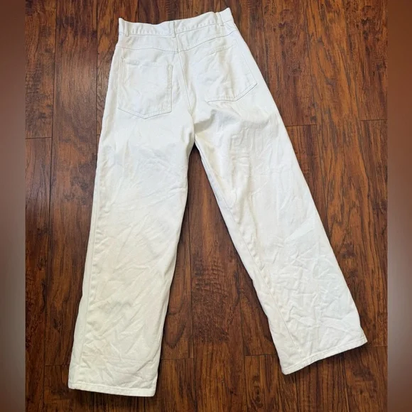 Lisa Says Gah Robyn High Waisted Straight Leg White Jeans Pants | Size 29 - Picture 7 of 8
